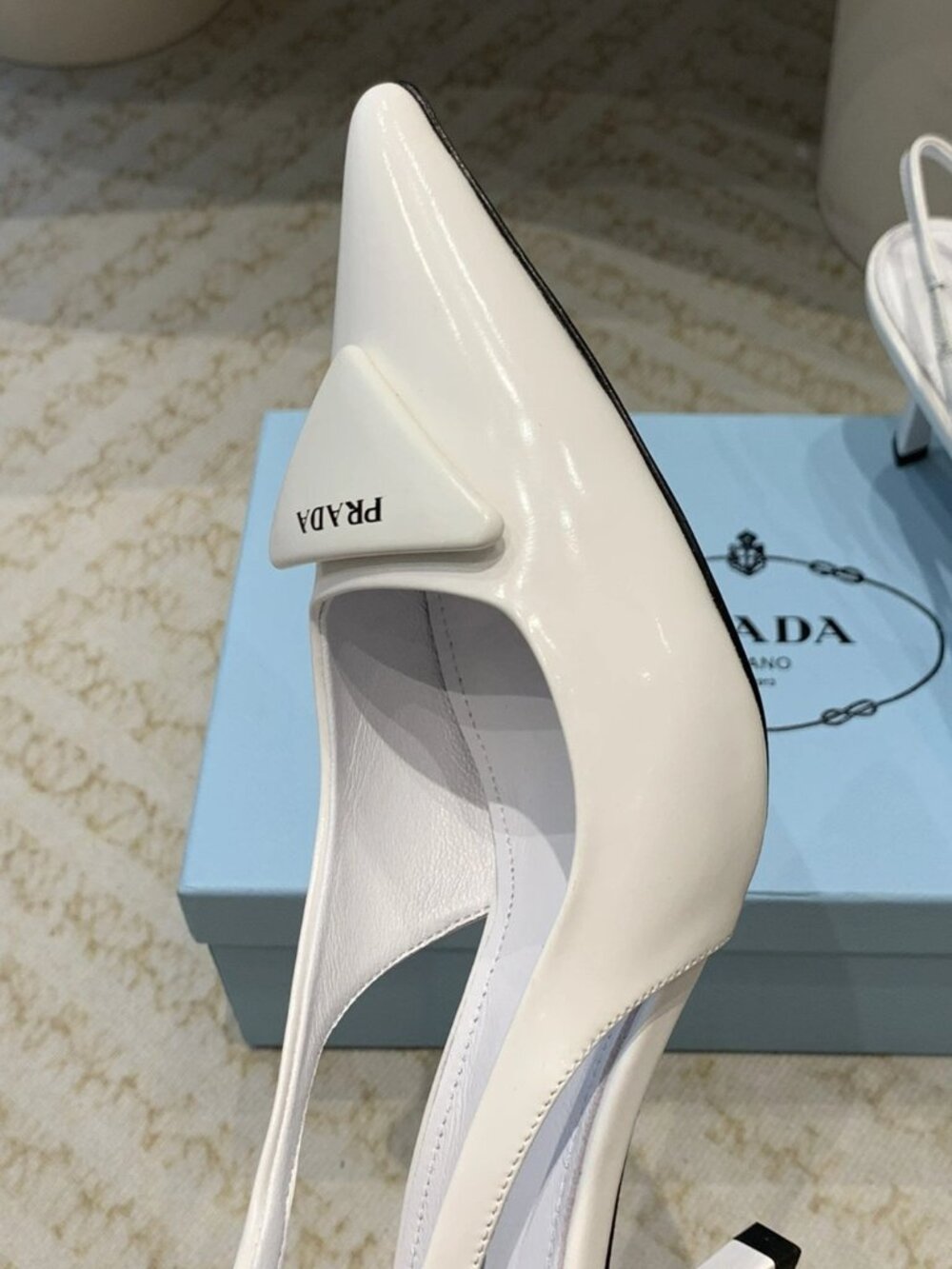 Prada White Slingback Heels - Picture 8 of 8